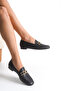 Women's Stylish Design Gold Buckle Thin Sole Casual Loafer Shoes - 4