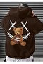 Men's Hooded Teddy Bear Printed - Tracksuit Set