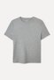 Women's Gray Melange Crew Neck Crop T-Shirt