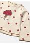 Baby Girl Printed Long Sleeve T-Shirt Beige 2077 - 2