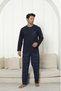 Men's 100% Organic Natural Cotton Plaid High Quality Long Sleeve Pajama Set with Pocket Detail - 3