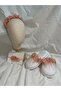 3-Piece Maternity Set - Laser Floral Slippers with Stones and Feathers + Crown + Bandana - 4