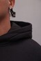 Men's Oversize Tracksuit Set Black – Basic, 3 Thread Fleece; Hooded Top, Elasticated Bottom - 6