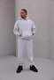 Men's Oversize Tracksuit Set Gray – Basic, 3 Thread Fleece; Hoodie, Elasticated Bottom - 3