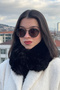 Women's Black Plush Fur Neck Collar |   Premium Winter Neck Warmer with Magnet - 3