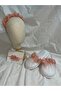 3-Piece Maternity Set - Laser Floral Slippers with Stones and Feathers + Crown + Bandana - 2