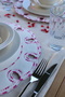 American Service 6-Piece Set Faux Leather Embroidered Round Supla Luxury Dining Table Set - 4