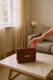 6055 Claret Red Buckle Detailed Women's Chain Strap Mini Bag - 4