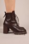 Rostock Heeled Boots with Lace Accessories Brown - 6