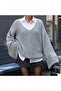 Oversize Sweater with Foldable Sleeves - 8