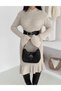 Crew Neck Ribbed and Belted Dress - 4