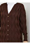Women's Wave Patterned Buttoned Long Sleeve Cardigan - 3