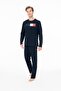 18945 Men's Navy Blue Round Neck Long Sleeve Pajama Set - 2