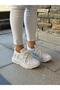 Women's Patterned Stone Detailed High-Sole Walking Shoes - 2