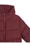 Boy's Burgundy Logo Embroidered Thick Coat - 3