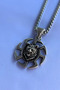 Wolf Head Pattern Handcrafted Stainless Steel Chain Men's Necklace - 3