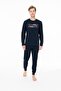 18951 Men's Navy Blue Round Neck Long Sleeve Pajama Set