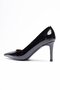 Women's Patent Leather Heeled Shoes 8 cm Pointed Toe Black Carmira - 4
