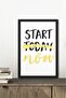 Start - Today - Now Written Frame-Style Design Mdf Painting