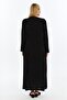 Black Polka Dot Long Sleeve Viscose Fabric Mother Dress - 5