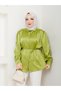 Women's Satin Green Shirt - 3