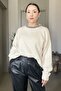 Soft Wool Blend Sweater with Stone Embroidered Collar - 3