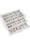 Earring Organizer Jewelry Organizer Box with 3 Drawers, Acrylic Stackable Jewelry Holder Cle