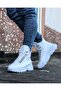 Wg07 Men's Sports Casual Lace-Up Leather Boots Cbt - White - 3
