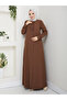 Honeycomb Fabric Ruffled Sena Ferace (Brown) - 7