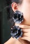 Polymer Clay Black Flower Earrings, Big Flower Rose Earrings, Autumn Winter Accessory, Special Design Gift - 7