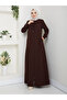 Honeycomb Fabric Ruffled Sena Ferace (Bitter Brown) - 7