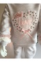Eid Girls' Plush Detailed Embossed Thick Set Pocketed 100% Cotton Hearts - 5
