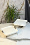 Antique 2-Piece Square Presentation Plate Set & Food Cookie Appetizer Cake Serving - 8