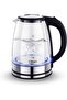 – 1.8 Liter Glass Body Electric Cordless Kettle with 360° Swivel Base, Power Cord Storage,