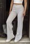 Women's Stone Printed Ribbed Wide Leg Comfortable Casual Trousers - 2