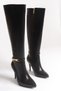 Nisa Women's Belt Detailed Heeled Boots A012- K75 - 3