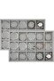 Stackable 15-Grid Jewelry Organizer/Storage/Display Trays, Gray Velvet (2-Pack)