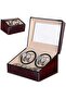Wooden Automatic Watch Winder Storage Box Case 4 Watch Winder + 6 Watch Display Storage - 3