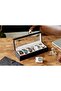 Solid Espresso Wood Watch Box Organizer with Glass Display - 6