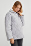 Water Wave Patterned Quilted Oversized Buttoned Coat - 7