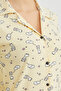 Sheep Pattern Shirt Collar Suede Pajama Set - 8
