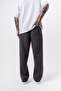 Men's Basic Baggy Sweatpants with Text Detail Smoked - 3