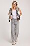 Women's Regular Fit Classic Cut Cotton Wide Leg Dark Light Gray Jeans - 4
