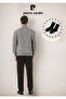 Men's Clothing Stand Collar Zippered & Boxed Gray Tracksuit Set Ol.Pc.7000.001 - 3
