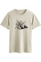 Navy Blue Color Basic Travel Compass Printed Men's T-Shirt - 2