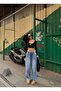 Lace-Up Wide Leg Baggy Jean Pants - 4