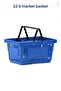 22 Liter 3-Piece Grocery Basket, Shopping Basket, Grocery Basket with Handle - 4