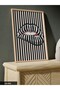 Striped Lip One Piece Wooden Framed Painting - 3