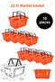 22 Liter 10 Pieces Grocery Basket, Shopping Basket, Grocery Basket with Handle