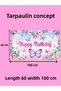 Butterfly Themed Custom Birthday Banner Backdrop 60X100 Vinyl Tarpaulin Banner Birthday Party Set Decoration - 6